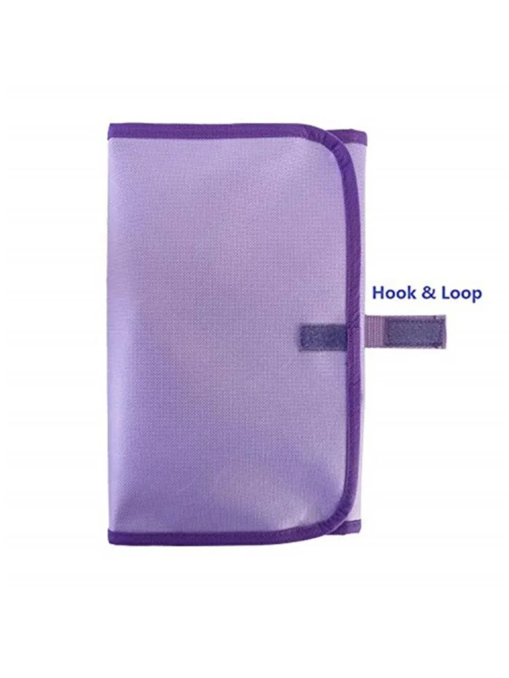 Hanging Jewelry Organizer Travel Storage Bag Clear Zipper Pocket Foldable Purple